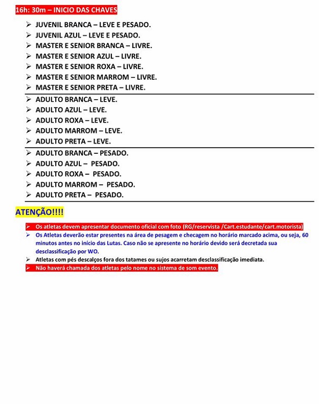 Confira a checagem e o cronograma da Copa Benfica GI e NO GI