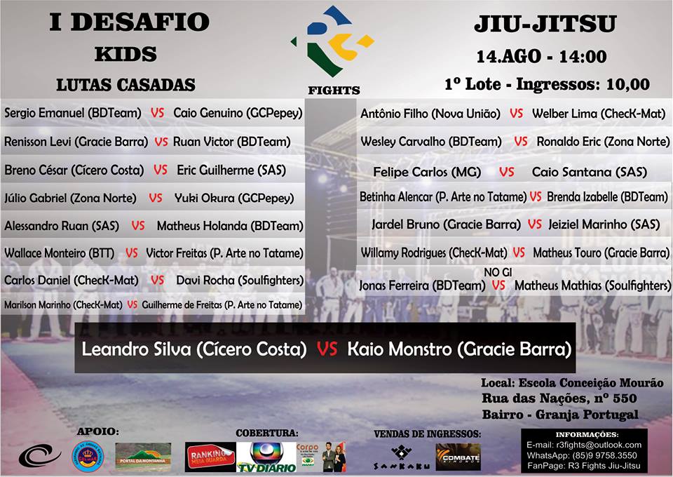 Desafio R3 Fights prepara show com a nova safra do Jiu-Jitsu cearense