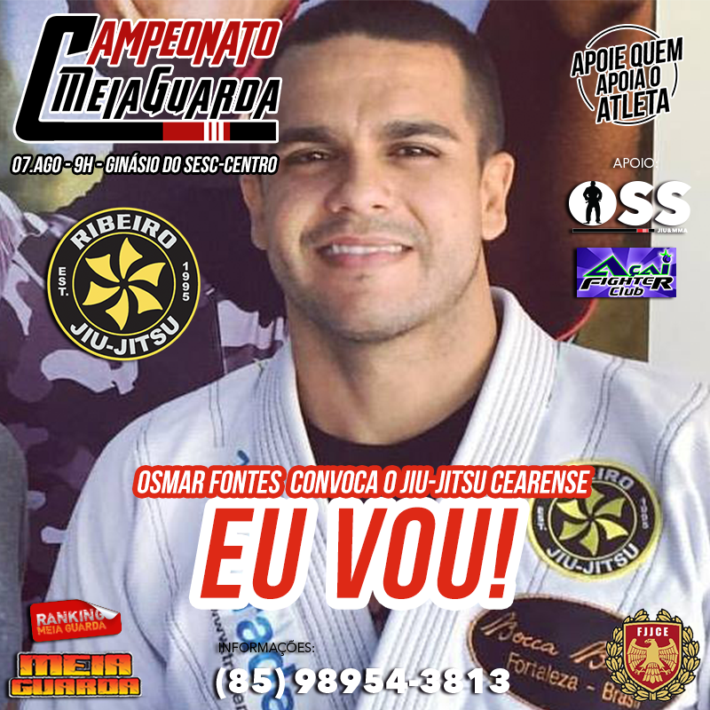 Osmar Fontes convoca o Jiu-Jitsu cearense para o Campeonato Meiaguarda. Inscreva-se já!