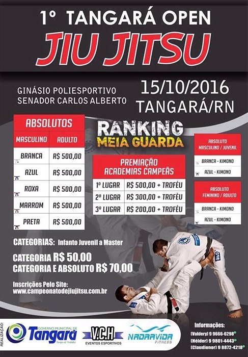 Quer subir no Ranking MEIAGUARDA RN? Tangará Open com inscrições a todo vapor