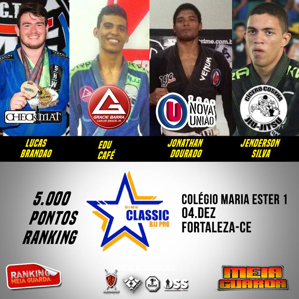 Quer entrar no G4 e disputar o Desafio Ranking MEIAGUARDA? Inscreva-se no Classic BJJ Pro