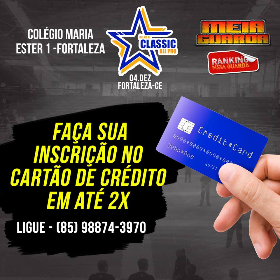 Essa é para você que ainda não se inscreveu no Classic BJJ Pro; Faça em até 2x no cartão de crédito