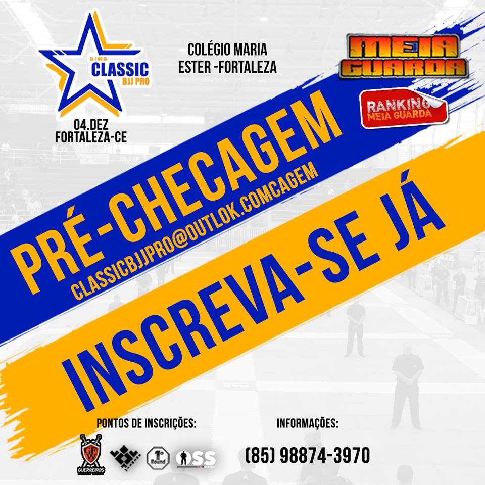 Confira a pré-checagem e junte-se ao mais de 350 atletas do Classic BJJ Pro GI e No GI