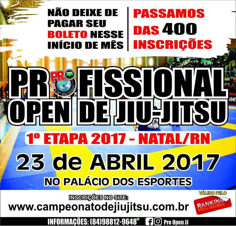 Reta final de inscrições para o Pro Open de Jiu-Jitsu