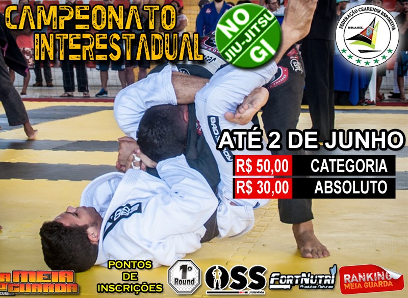 Inscrições com desconto para o Campeonato Interestadual GI e No GI terminam nesta sexta-feira