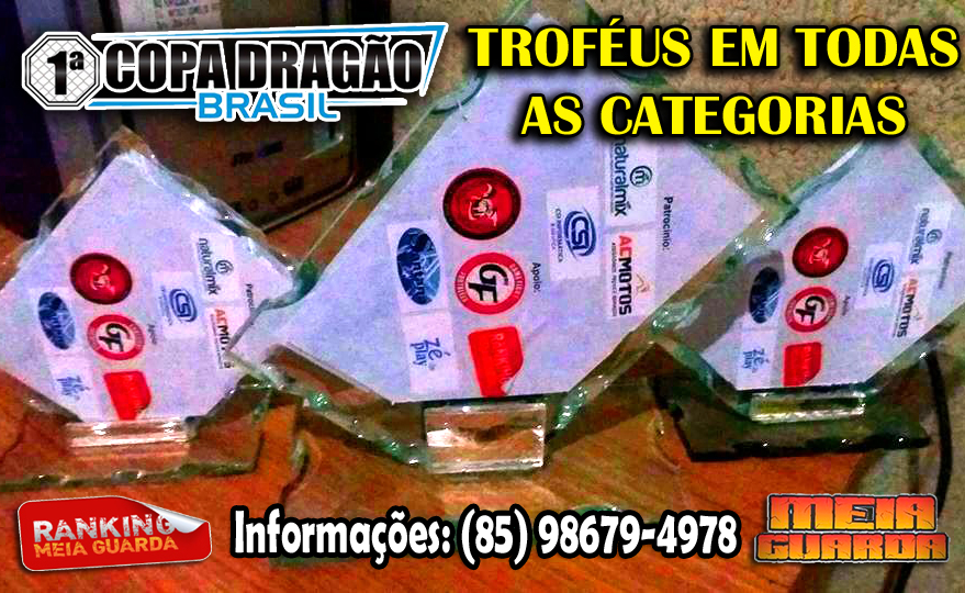 1º Dragão Brasil agora é GI e No GI com troféus para os 3 de todos os pódios