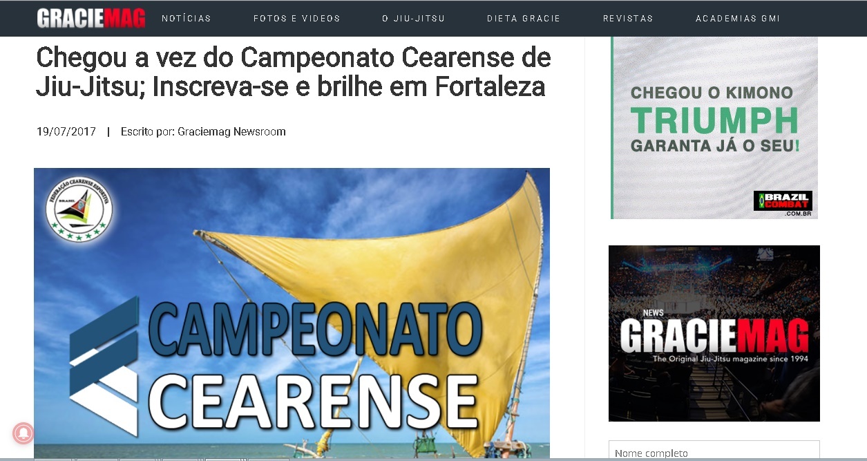 Direto da Graciemag – Chegou a vez do Campeonato Cearense de Jiu-Jitsu; Inscreva-se e brilhe em Fortaleza