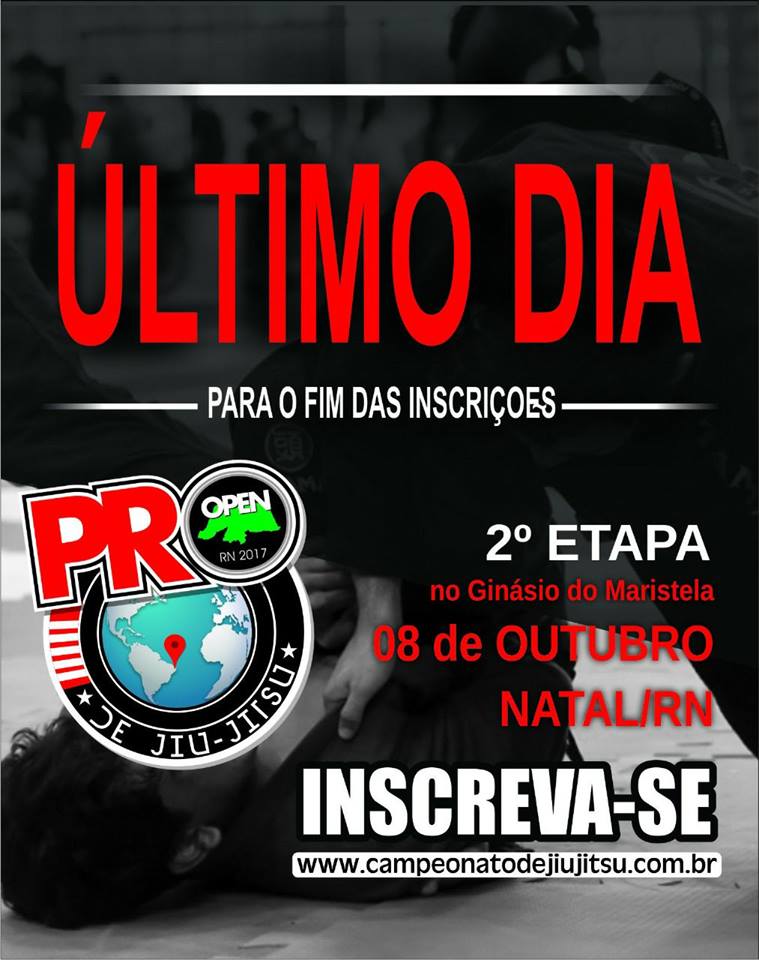 Hoje é o último dia de inscrições para o Pro Open de Jiu-Jitsu