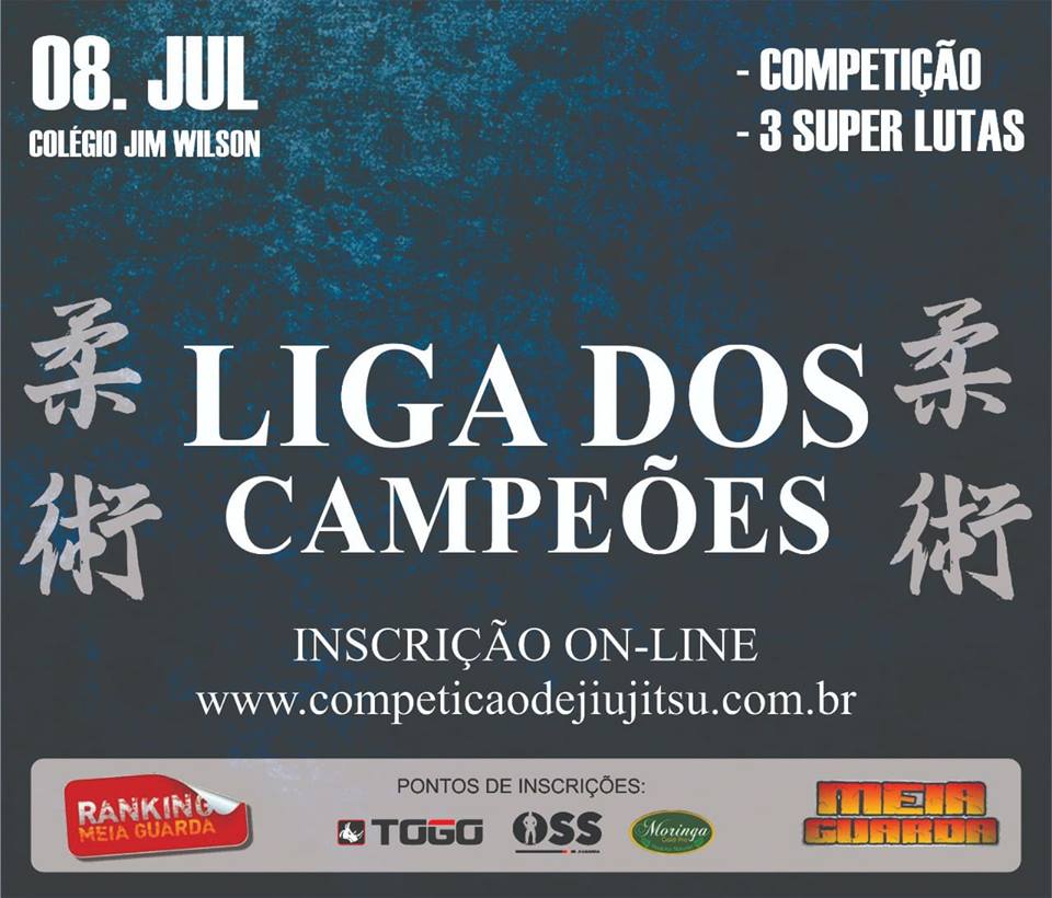 Campeonato Liga dos Campeões mantém valor das inscrições nas categorias; Período de registro termina em 4 dias