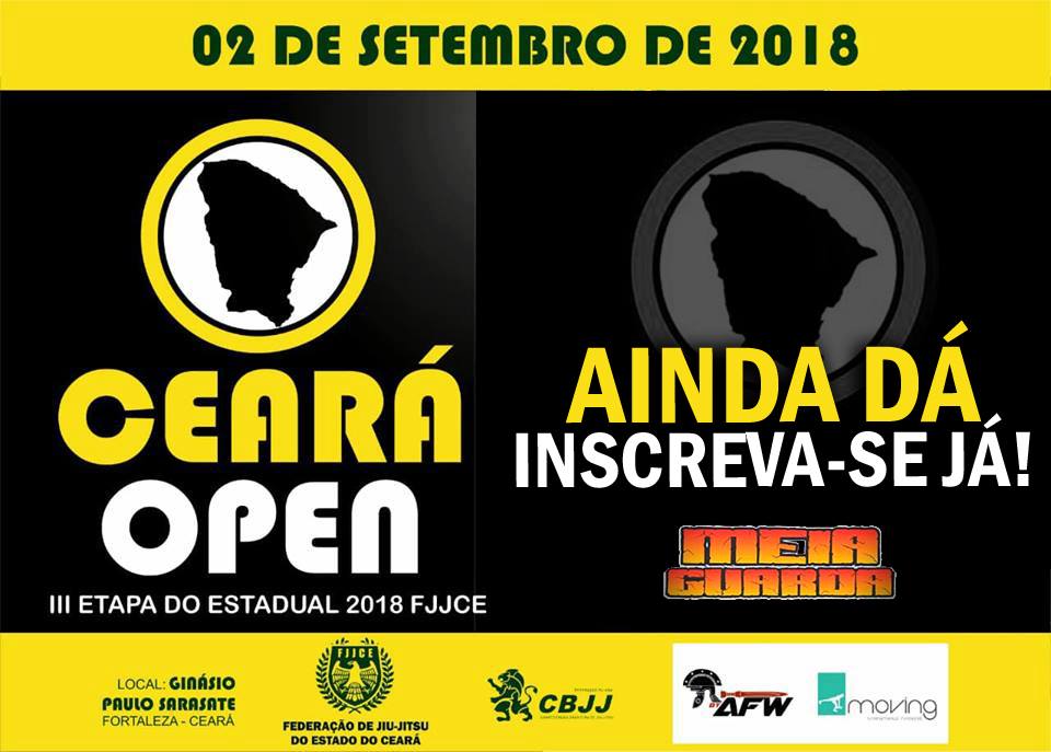 Inscrições prorrogadas para o Ceará Open de Jiu-Jitsu