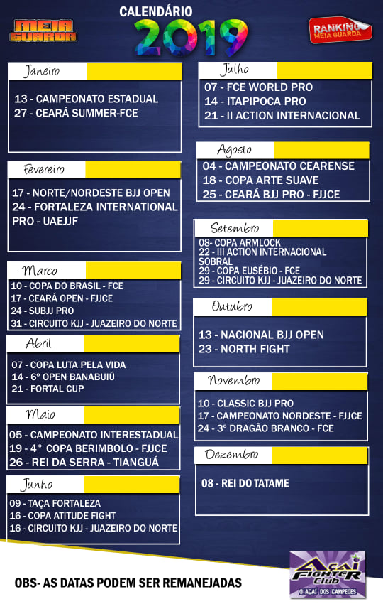 Inscreva-se no SUBJJ Pro e no calendário de competições do Ranking MEIAGUARDA 2019