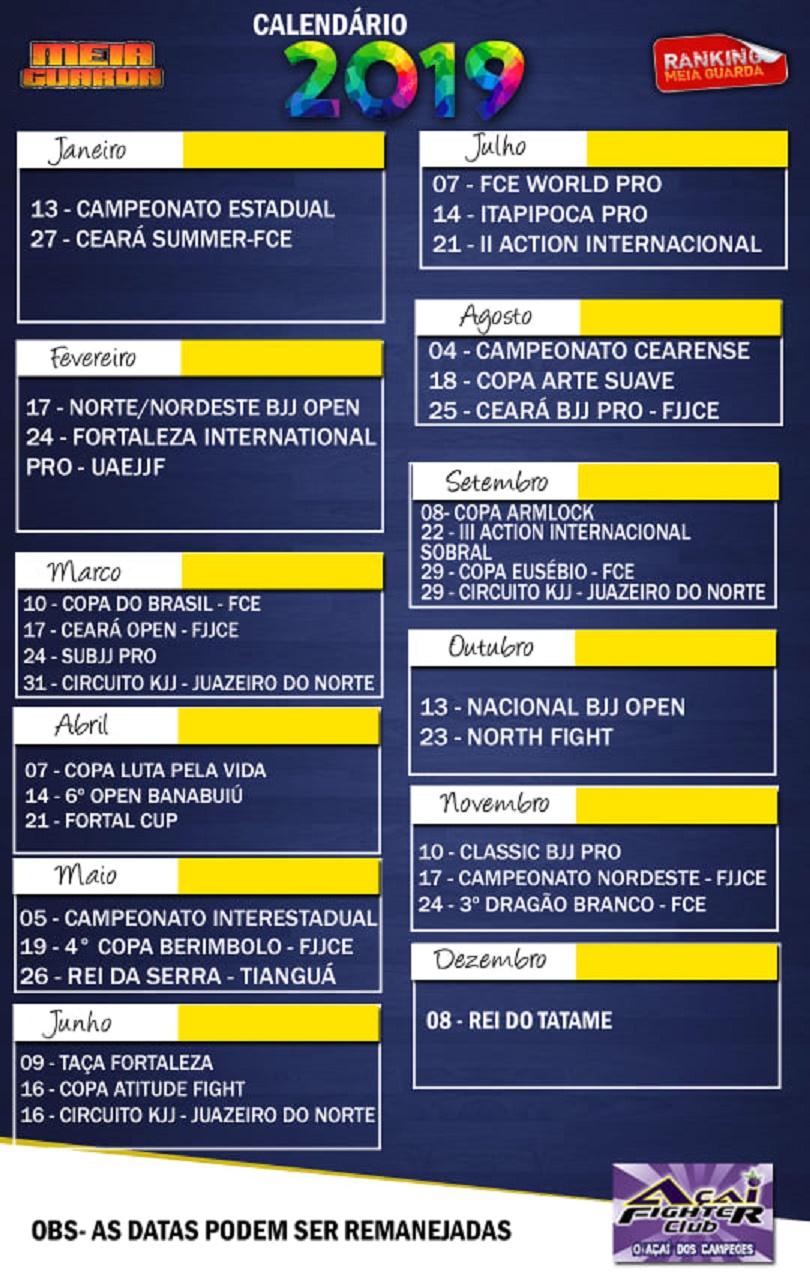 Inscreva-se no SUBJJ Pro e no calendário de competições do Ranking MEIAGUARDA 2019