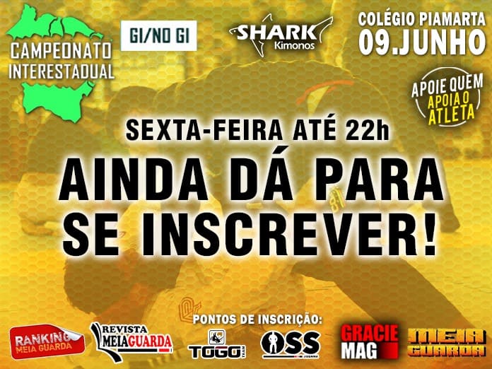 Corra! Ainda dá tempo de se inscrever no Campeonato Interestadual; confira a pré-checagem atualizada