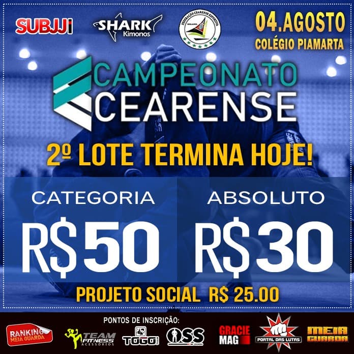 Atenção! Inscrições com desconto para o Campeonato Cearense terminam neste sábado
