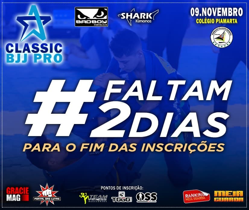 Restam apenas 2 dias para você se inscrever no Classic BJJ Pro GI e No GI