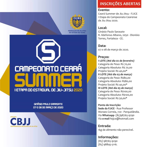 2º lote de inscrições para o Ceará Summer terminam nesta terça-feira
