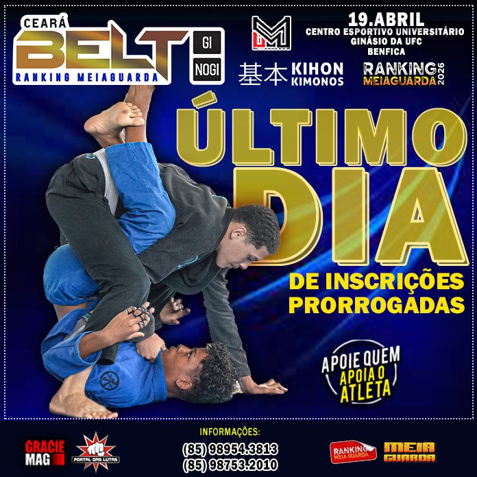 Esta terça é o último dia de inscrições prorrogadas do Ceará Belt 2026