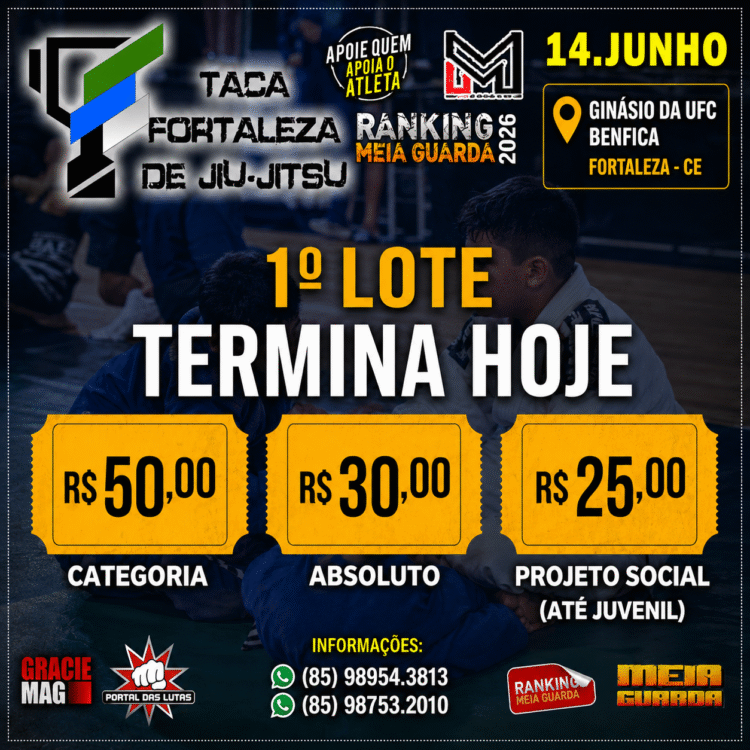 Intensifique os treinos! 14 de junho tem Taça Fortaleza; 1º lote termina hoje