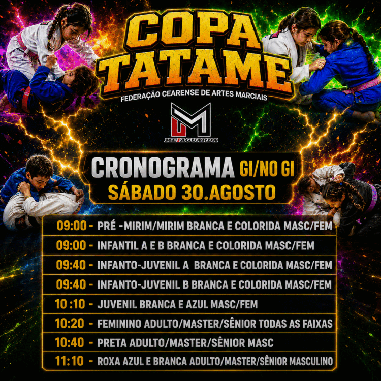 Confira o cronograma e quem encara quem na Copa Tatame