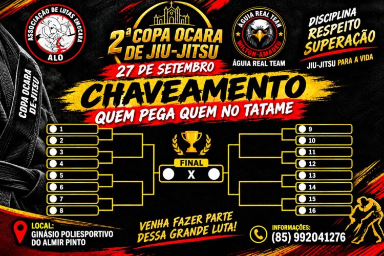 Verifique o cronograma e quem enfrenta quem na 2ª Copa Ocara de Jiu-Jitsu