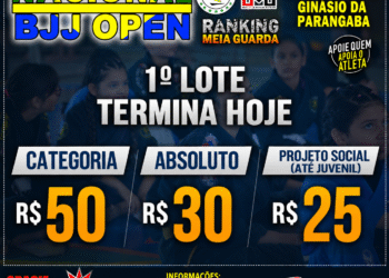 Atenção competidor! 1º lote do Nacional BJJ Open termina nesta sexta