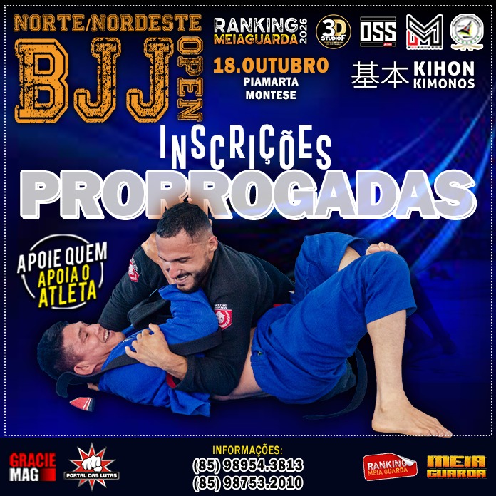 Norte/Nordeste BJJ Open com inscrições prorrogadas até terça-feira